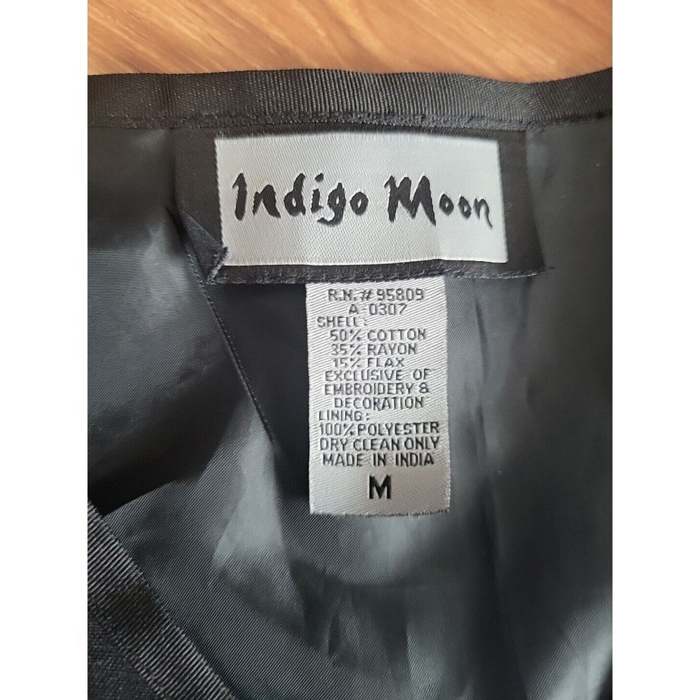 Indigo Moon Embroidered Beaded Jacket Women's Size Medium Color Block Eclectic - Picture 5 of 9
